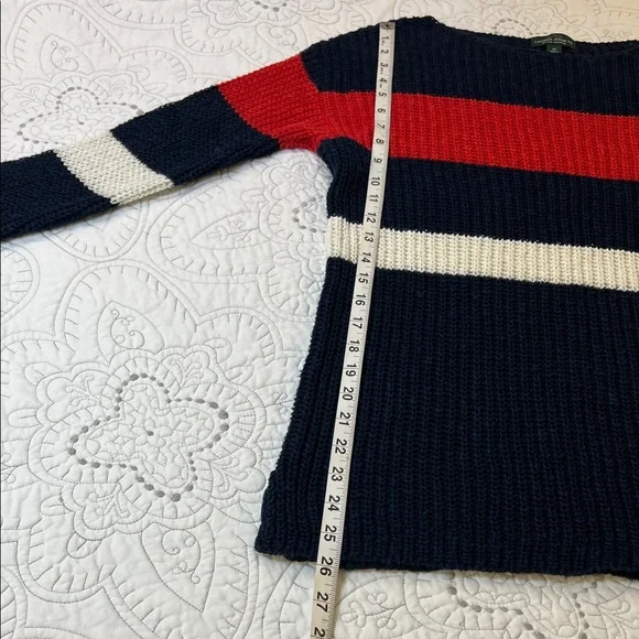 Lauren Ralph Lauren Striped Linen Long Sleeve Knit Crewneck Sweater - Women’s M - Picture 7 of 7